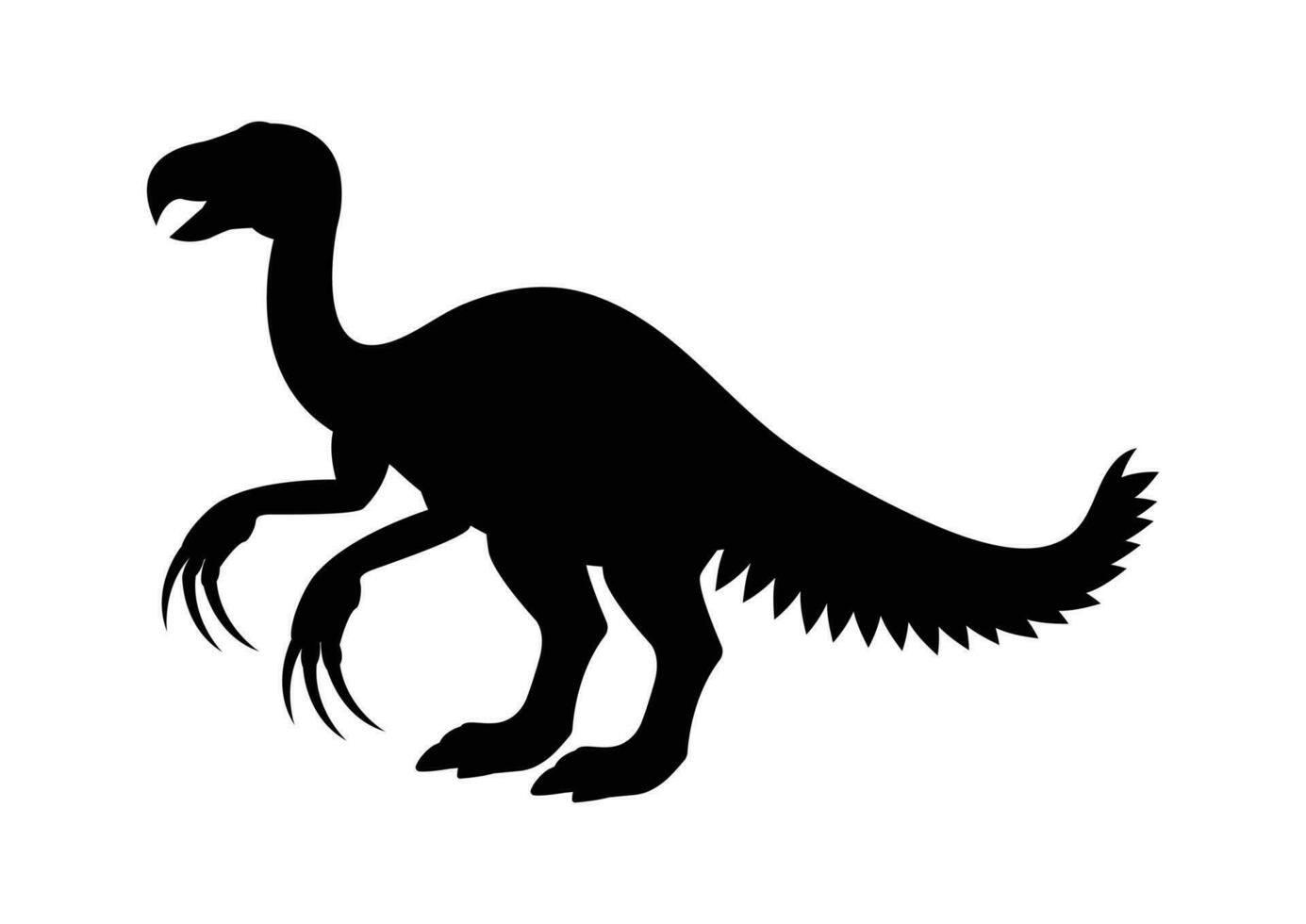 therizinosaurus dinosaurie silhuett vektor isolerat på vit bakgrund