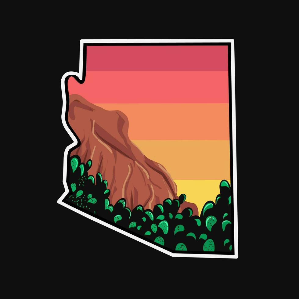 Vektor von Arizona National Park im Sonnenuntergang