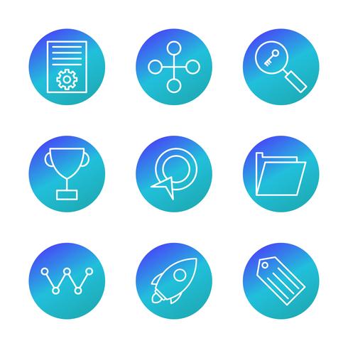 Satz von Vector SEO Search Engine Optimization Icons