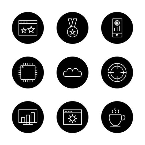 Satz von Vector SEO Search Engine Optimization Icons