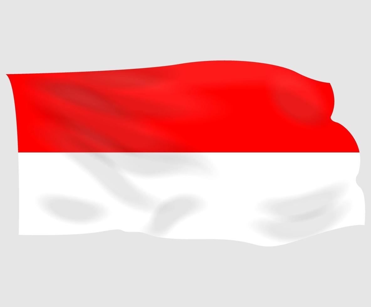 indonesisk nationell flagga röd och vit illustration vektor