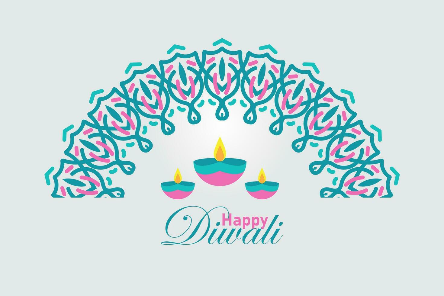 indisch Festival glücklich Diwali Mandala Ornament, Urlaub Hintergrund, Diwali Feier Gruß Karte, Vektor Illustration Design.