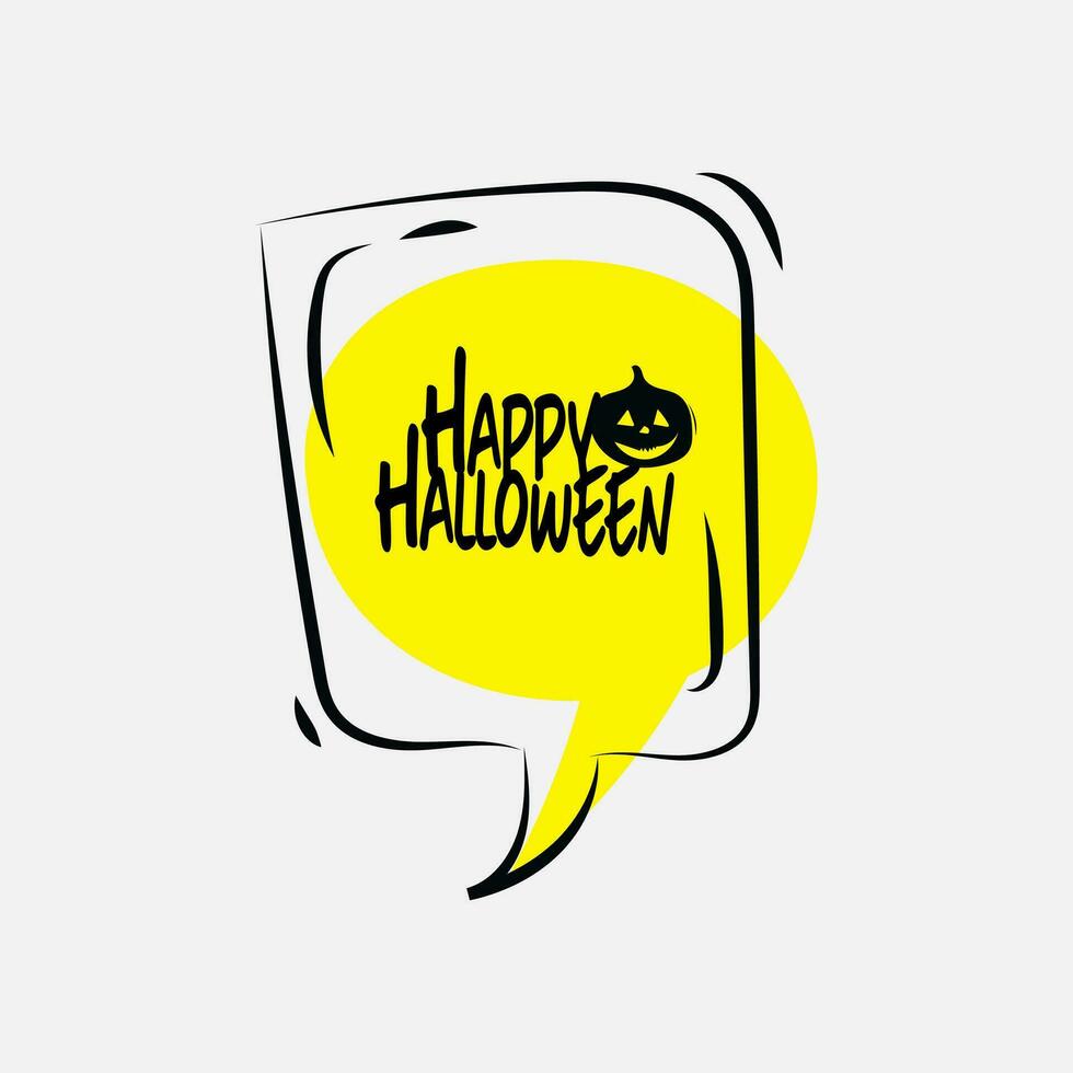 glücklich Halloween Text Box Element mit traditionell Figuren. anwendbar zum Gruß Karten, Einladungen, Poster, Party Flyer. vektor