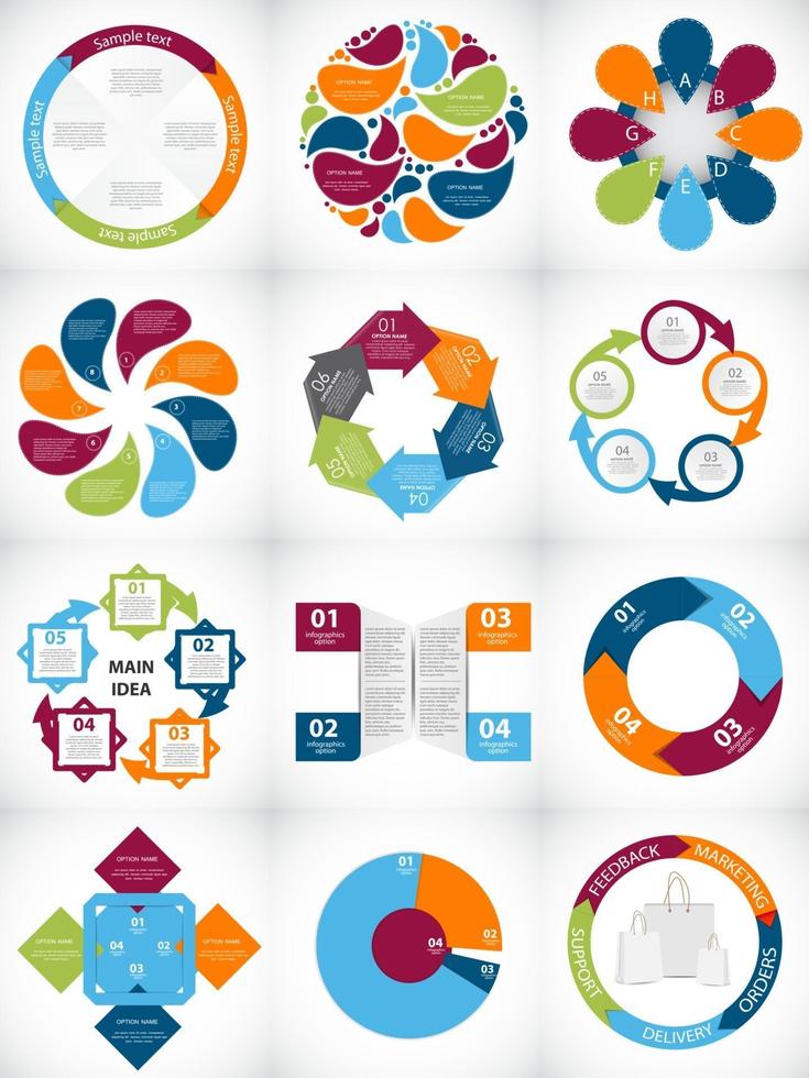 samling av infografiska mallar för affärsvektorillustration vektor