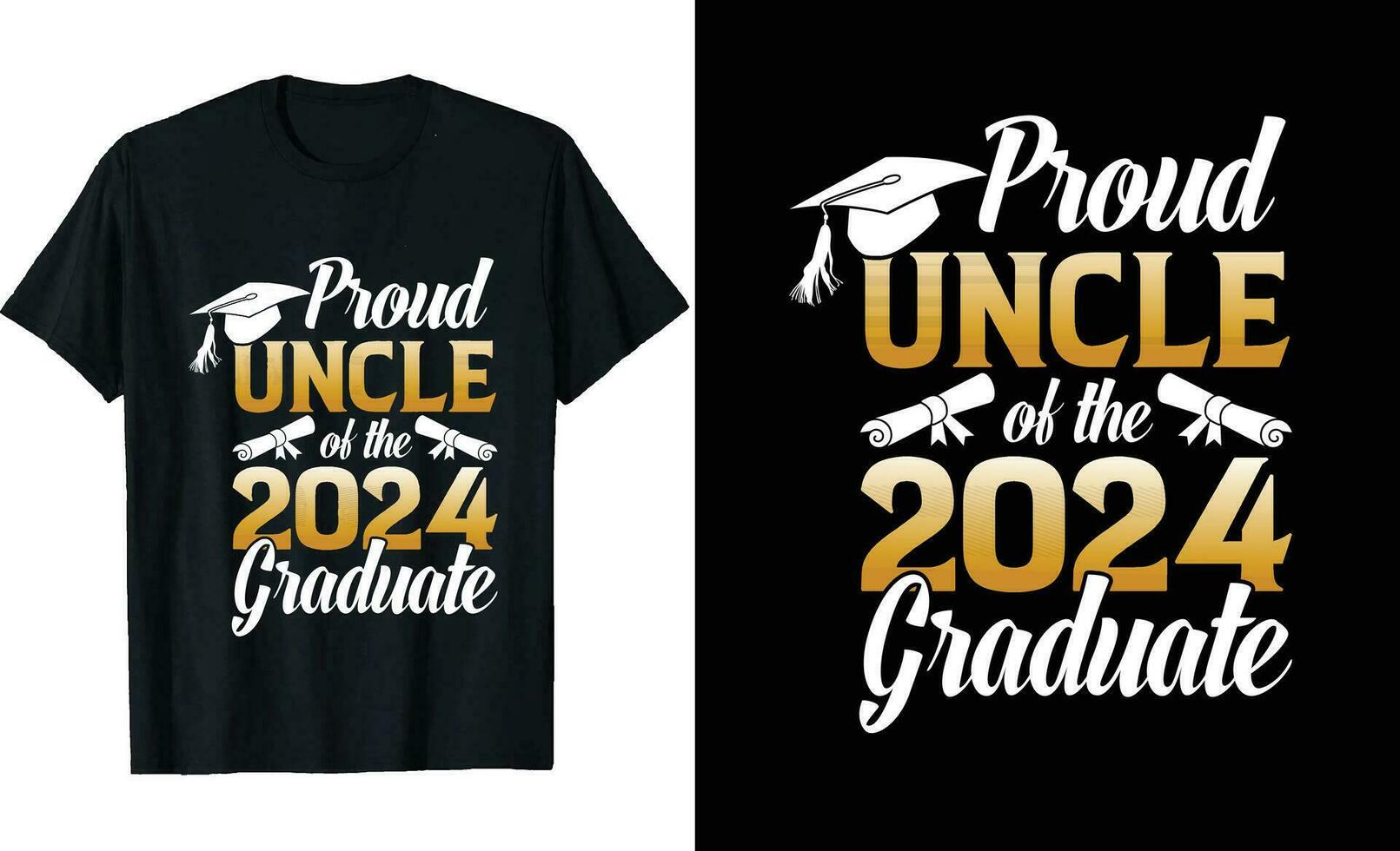 stolz Onkel von ein 2024 Absolvent T-Shirt Design oder Abschluss t Hemd oder Typografie t Hemd Design oder Abschluss Zitate vektor