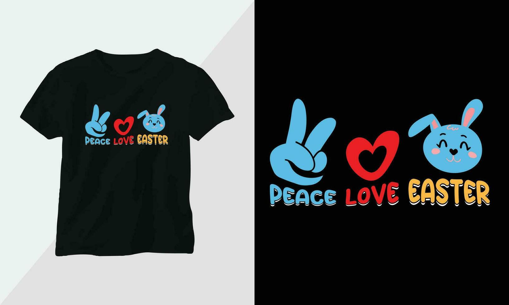 Frieden Liebe Ostern - - retro groovig inspirierend T-Shirt Design mit retro Stil vektor