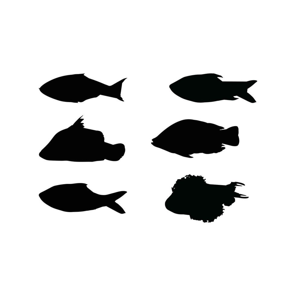 uppsättning av fisk för naturlig design vektor illustration