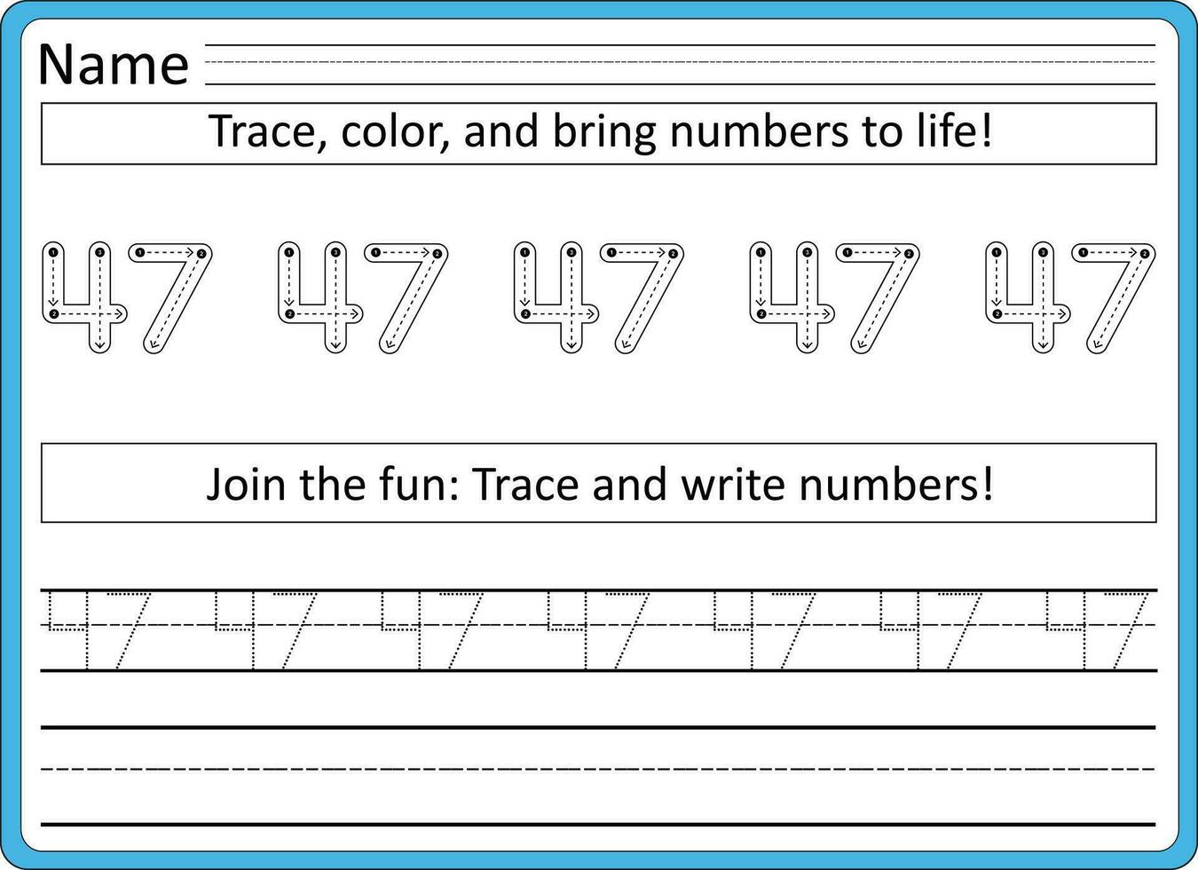 Rückverfolgung Arbeitsblätter zum Kinder Handschrift trainieren vektor