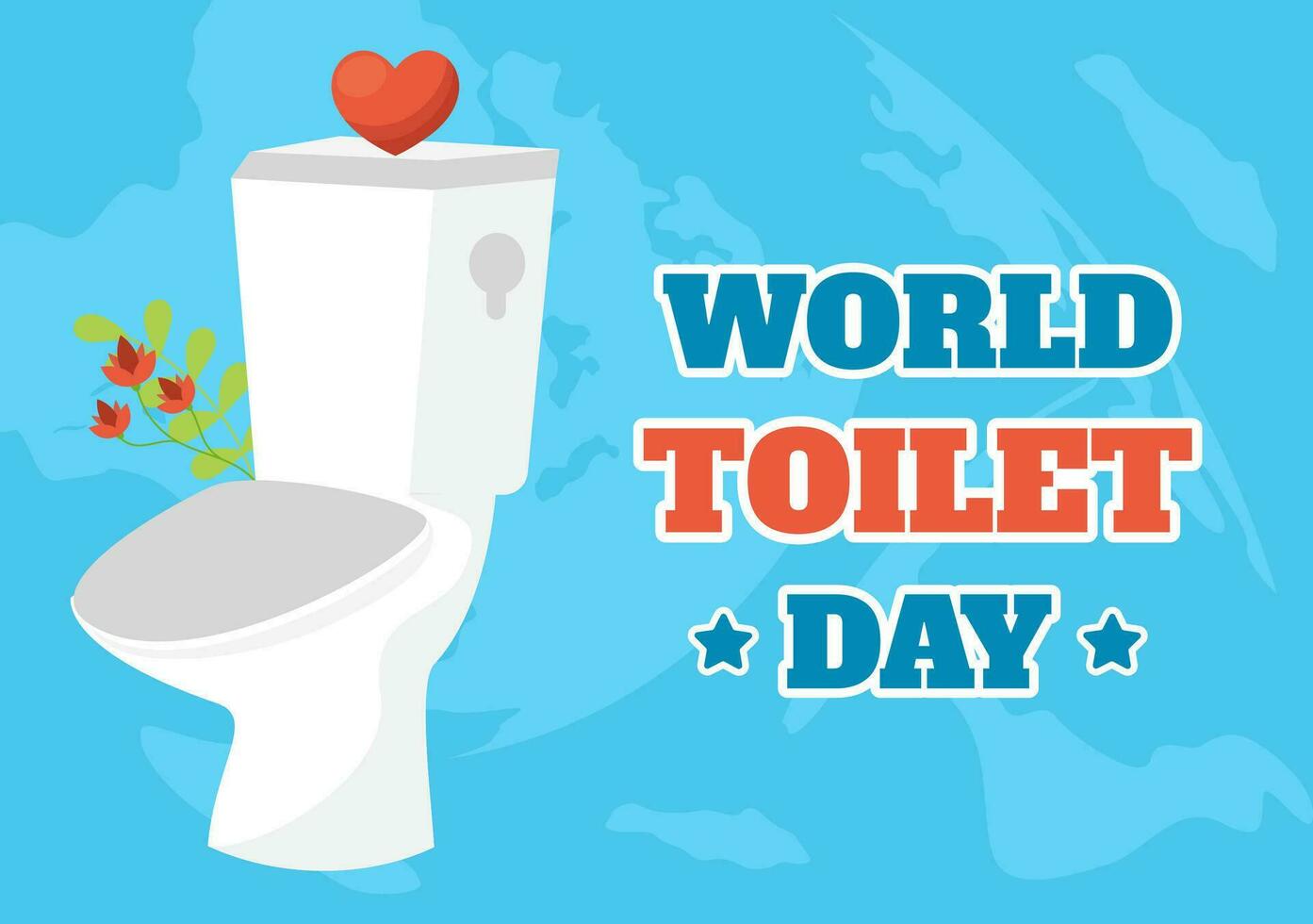 Welt Toilette Tag Vektor Illustration auf 19 November mit Erde und Ausrüstung zum Badezimmer Hygiene Bewusstsein im eben Karikatur Hintergrund Design