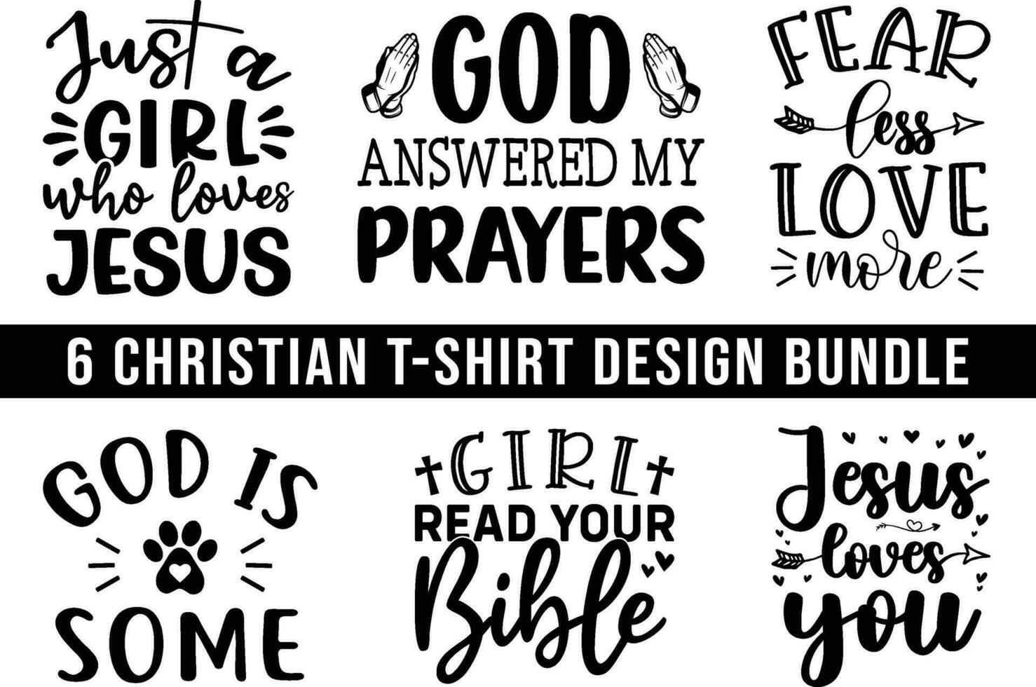 Christian T-Shirt Design bündeln vektor