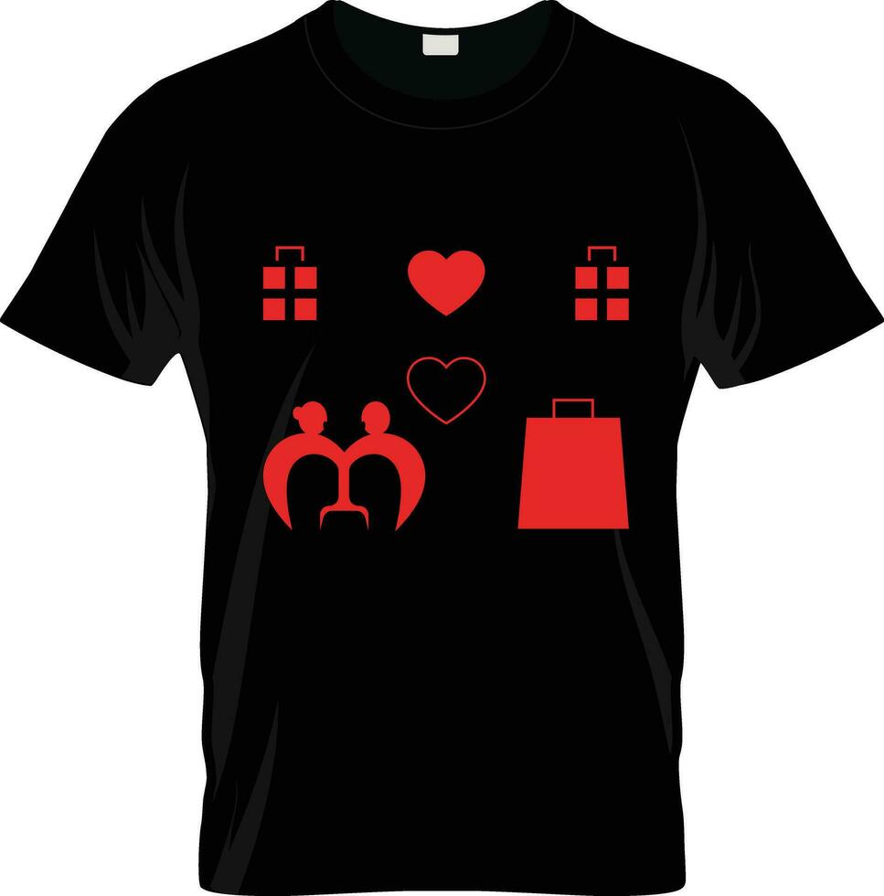 svart fredag väska ikon , kärlek symbol t skjorta design vektor