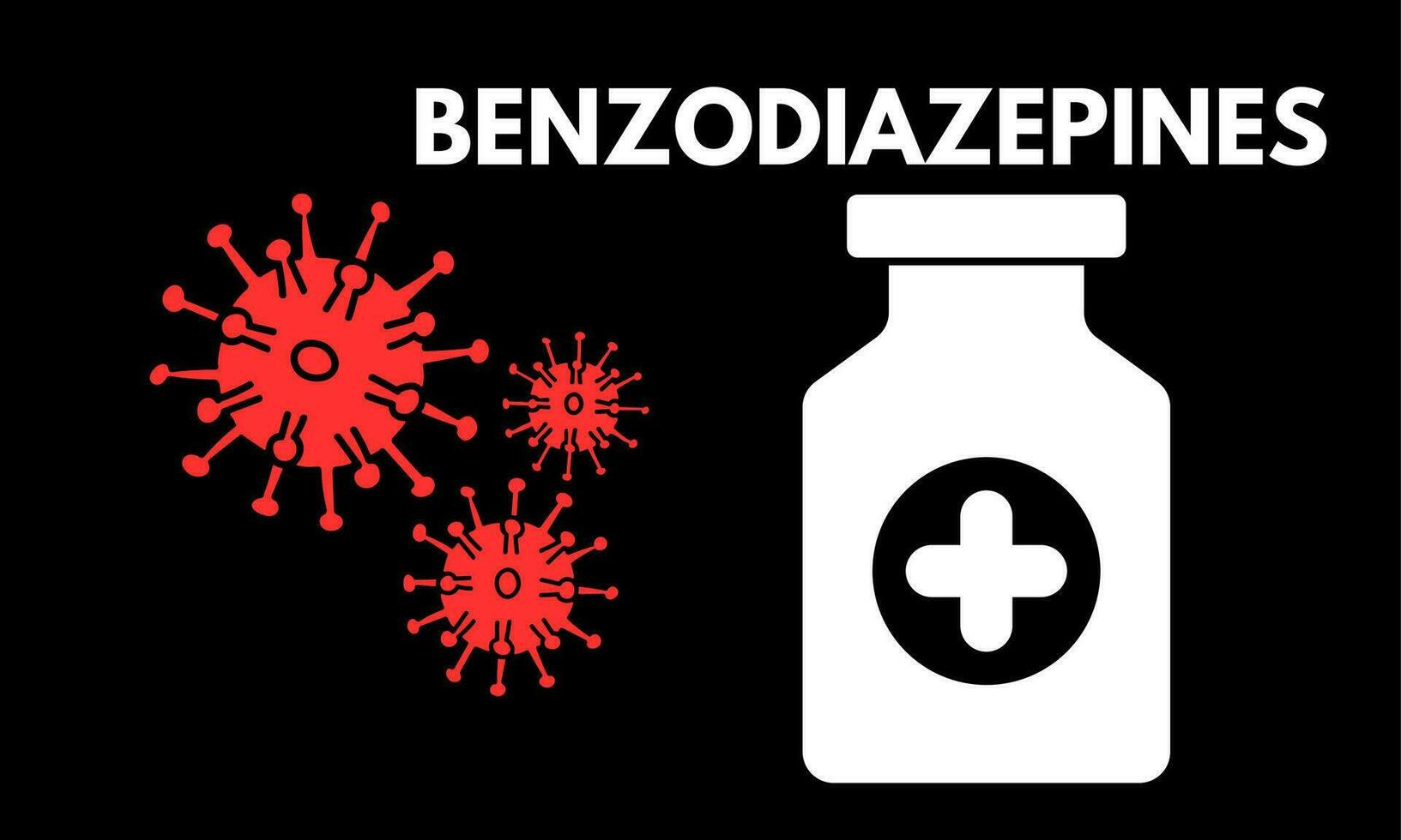 bensodiazepiner. bensodiazepiner piller i rx recept läkemedel flaska vektor illustration