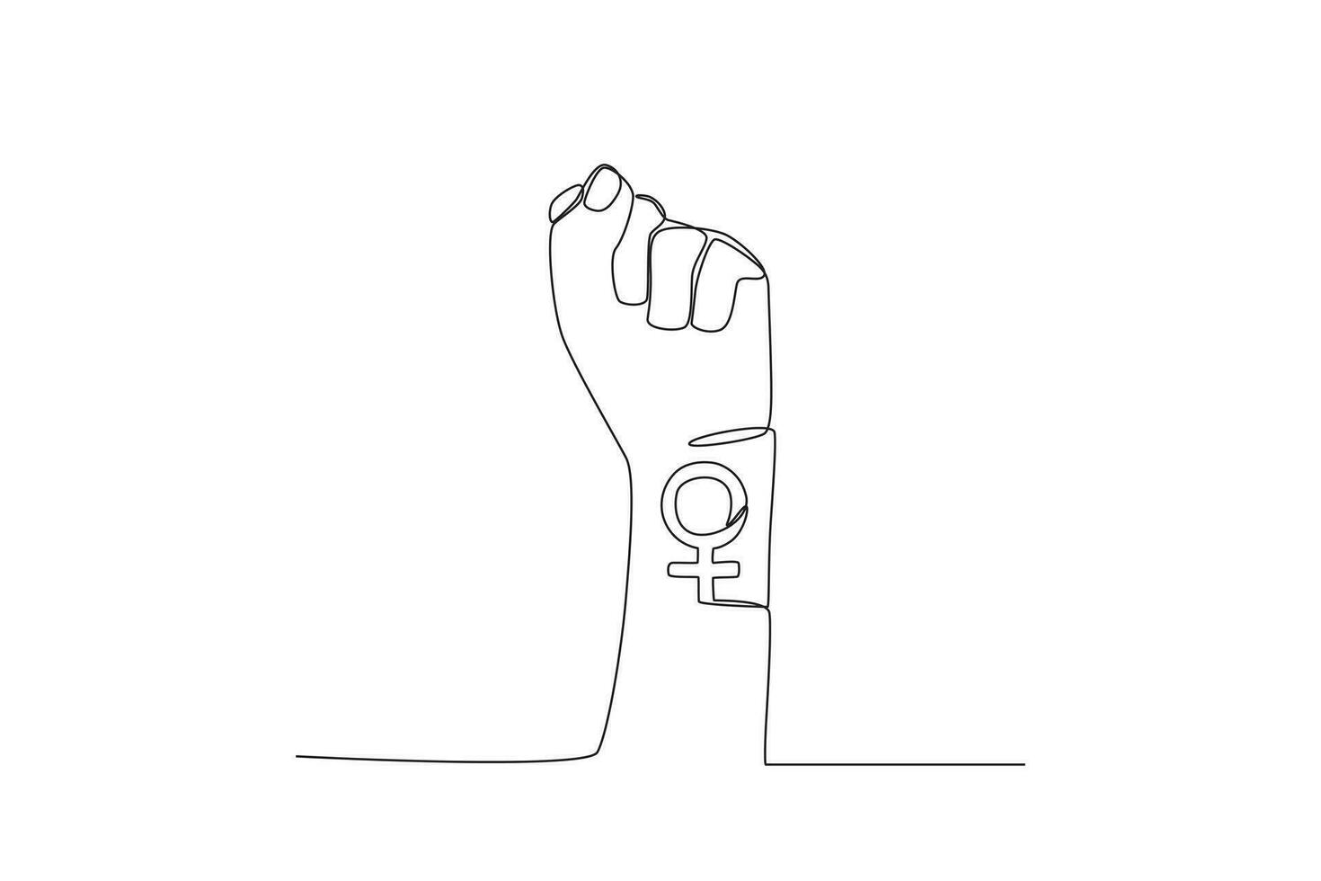 ein geballt Hand und ein weiblich Symbol vektor