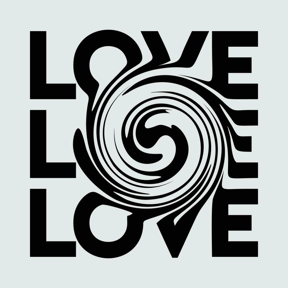 kärlek text spiral vriden illustration vektor symbol faller i kärlek, amor klistermärke, klämma konst textil, t skjorta design tryckbar