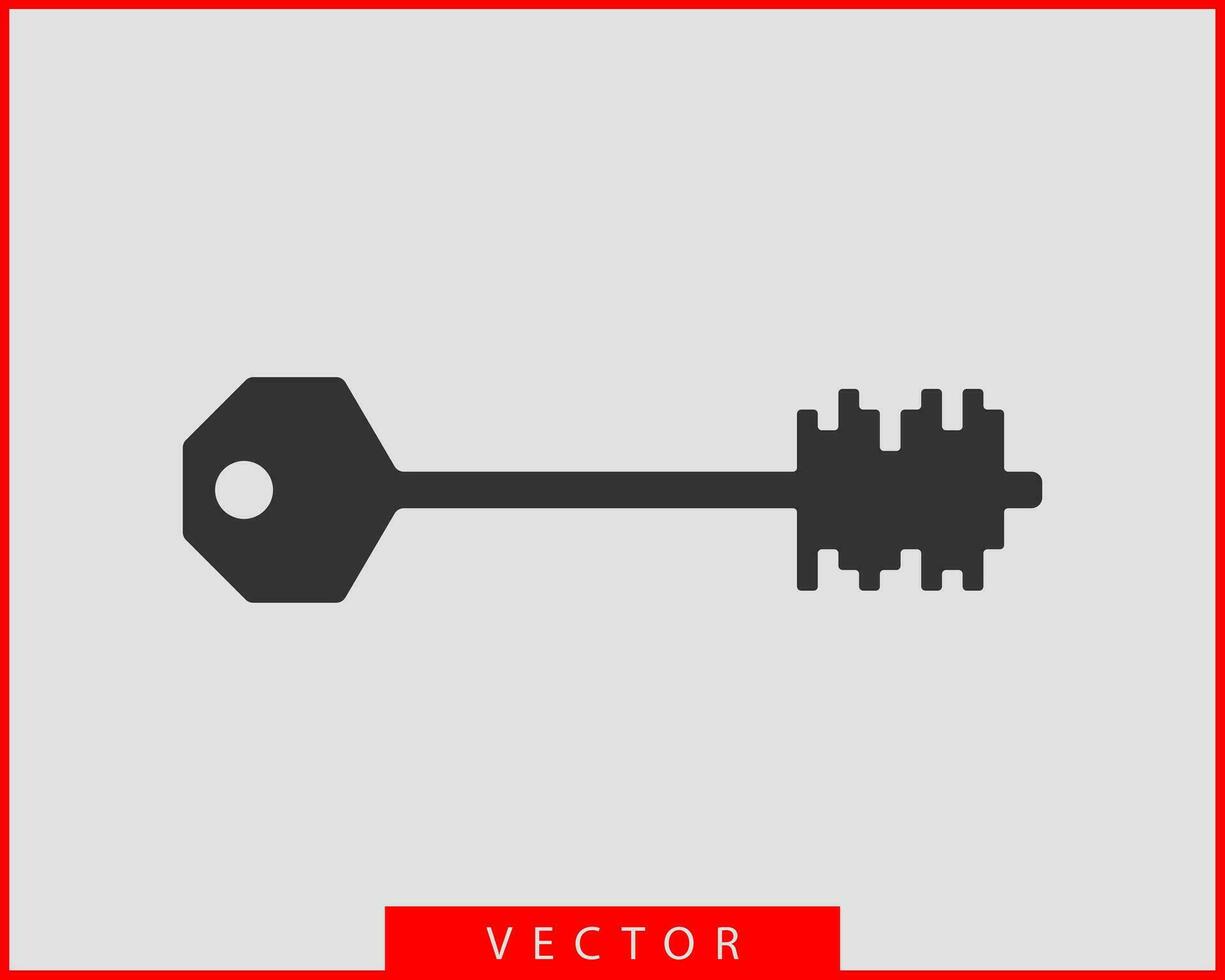 Schlüssel Symbol Vektor. Schlüssel Symbol eben Design. vektor