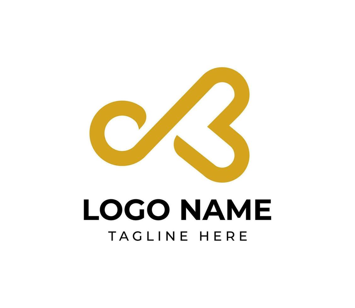 minimalistisch Brief cb mit Liebe Logo Design vektor