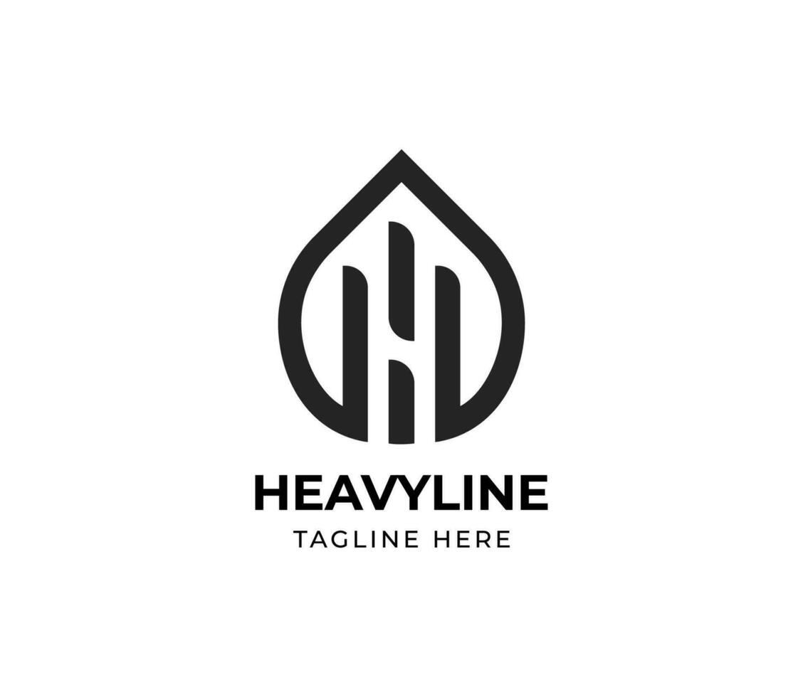 Kuppel gestalten mit Monoline Brief h Logo Design Vorlage vektor