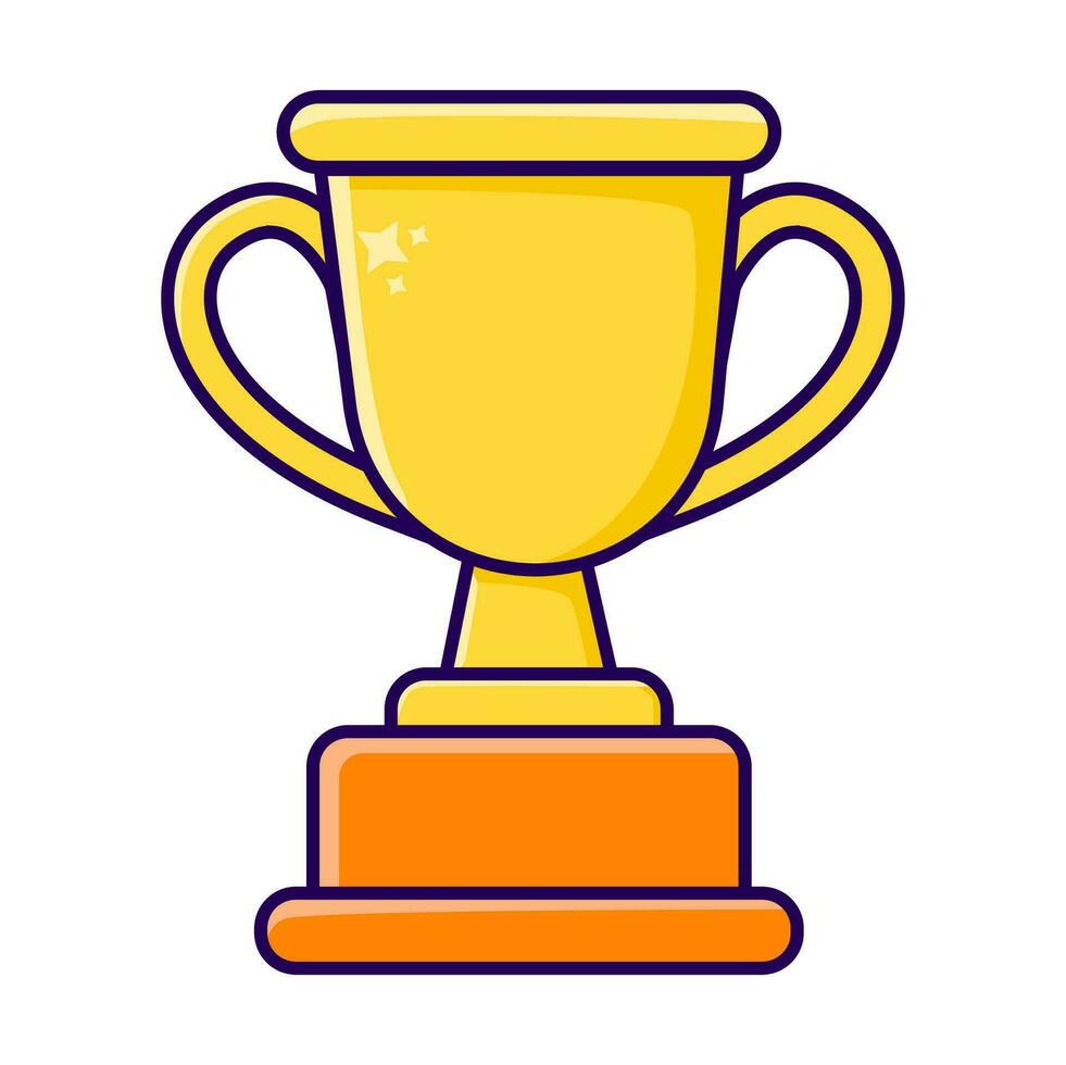 guld trofén ikon, illustration vektor av guld trofé, vinnarens trofén ikon