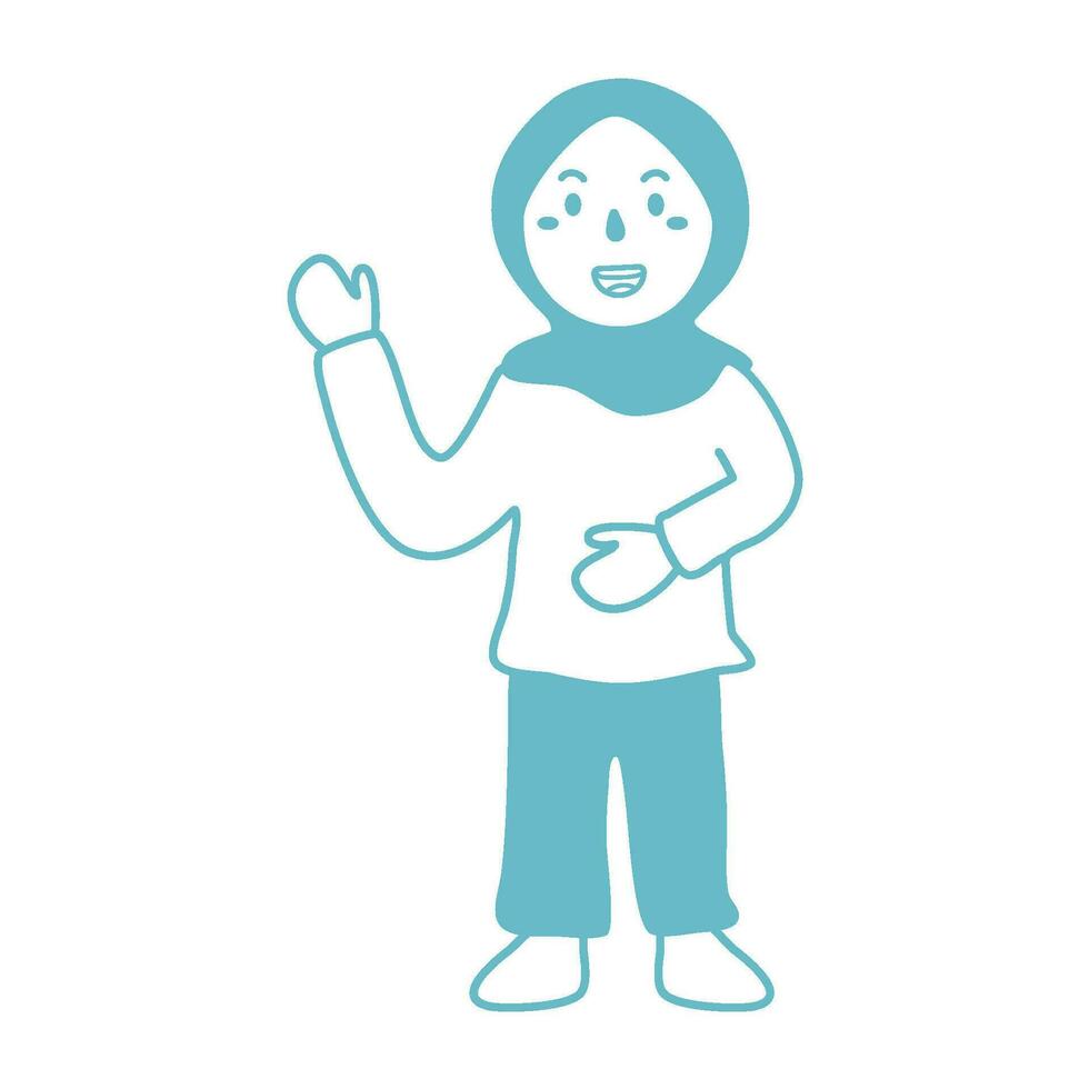 Mädchen tragen Hijab spielen glücklich Illustration vektor