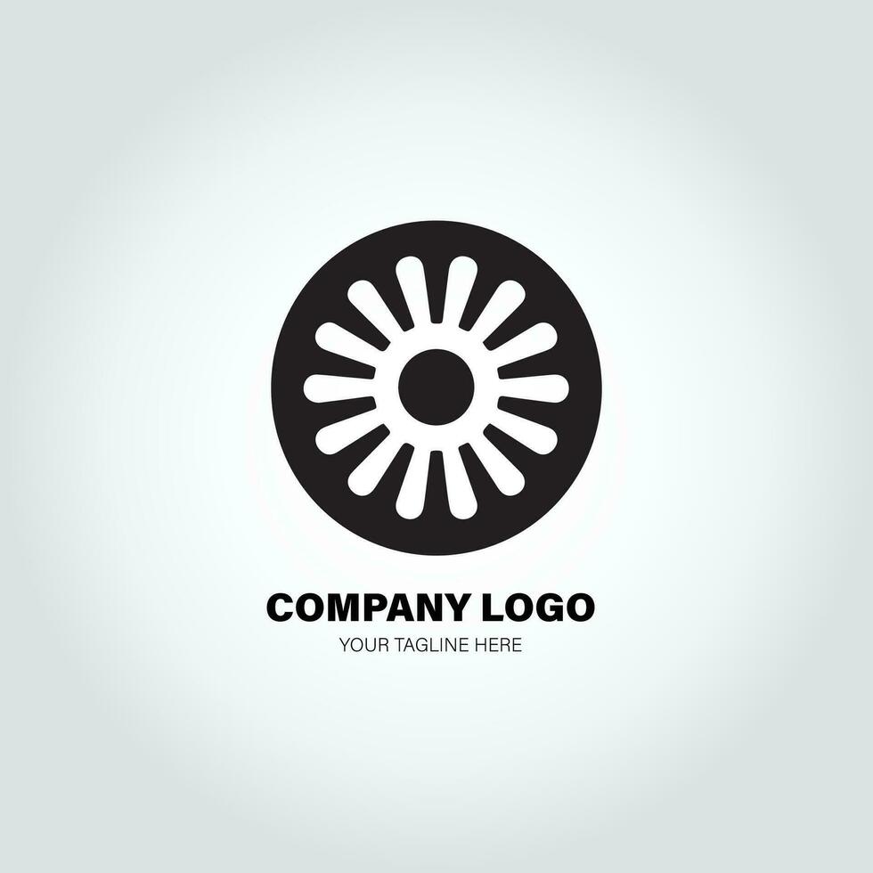 Unternehmen Logo mit schwenken Formen, im das Stil von minimalistisch einfarbig, schwarz und Weiss, einfach, Schablone Design Stil vektor