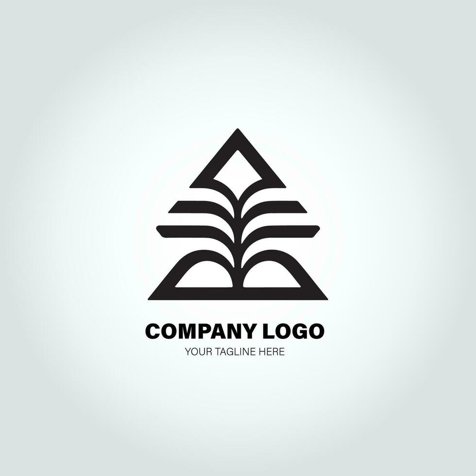 Unternehmen Logo mit schwenken Formen, im das Stil von minimalistisch einfarbig, schwarz und Weiss, einfach, Schablone Design Stil vektor