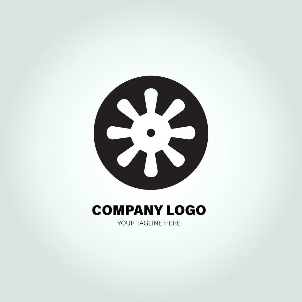 Unternehmen Logo mit schwenken Formen, im das Stil von minimalistisch einfarbig, schwarz und Weiss, einfach, Schablone Design Stil vektor