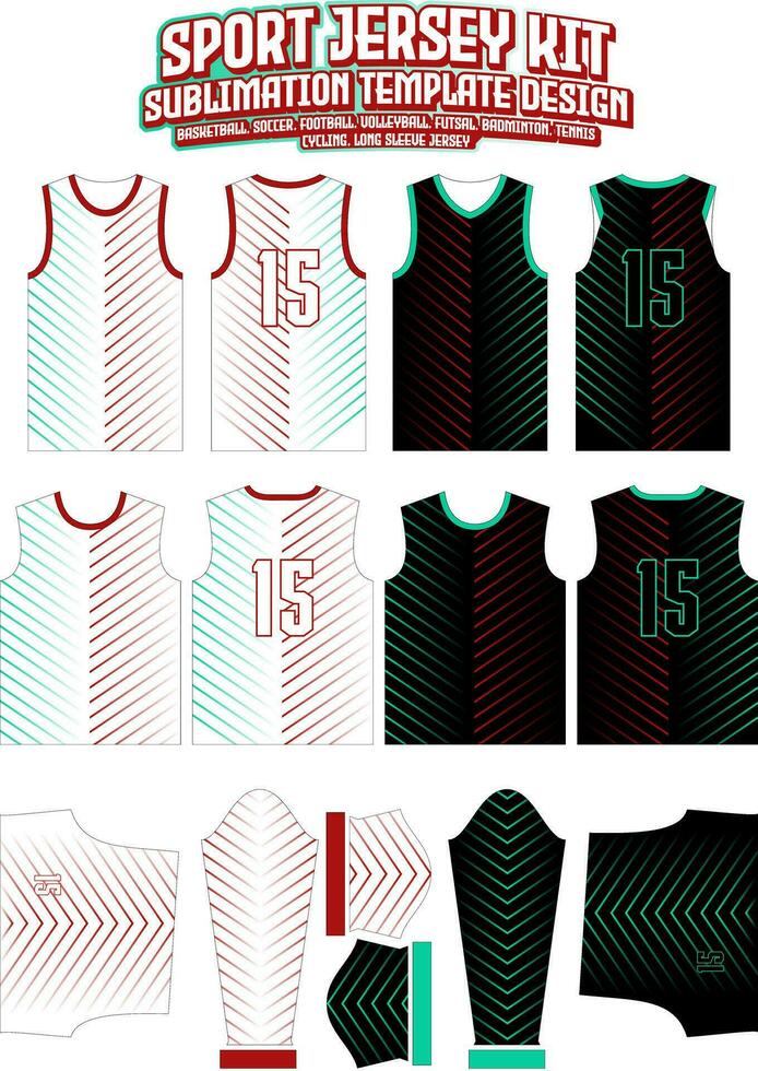 Pfeil Streifen Jersey Design Sportbekleidung Layout Vorlage vektor