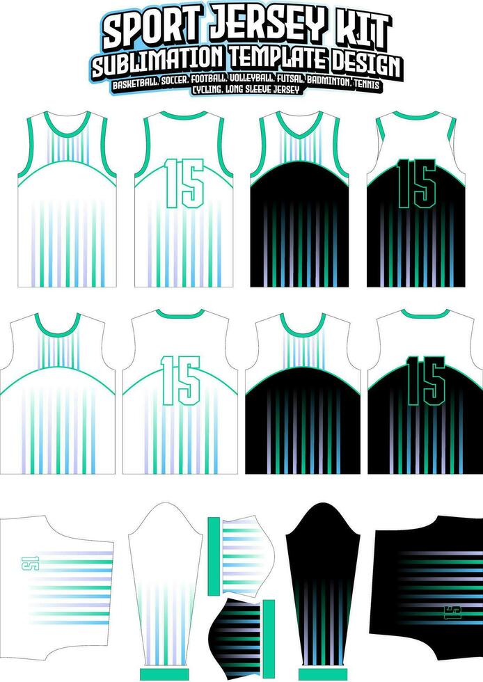 färgrik strålar Ränder jersey design sportkläder layout mall vektor