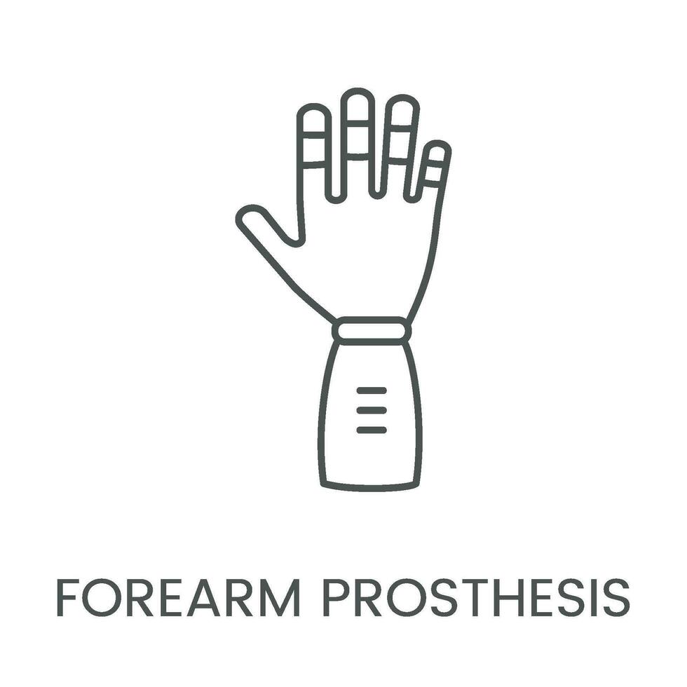 Prothese Arm Vektor Linie Symbol