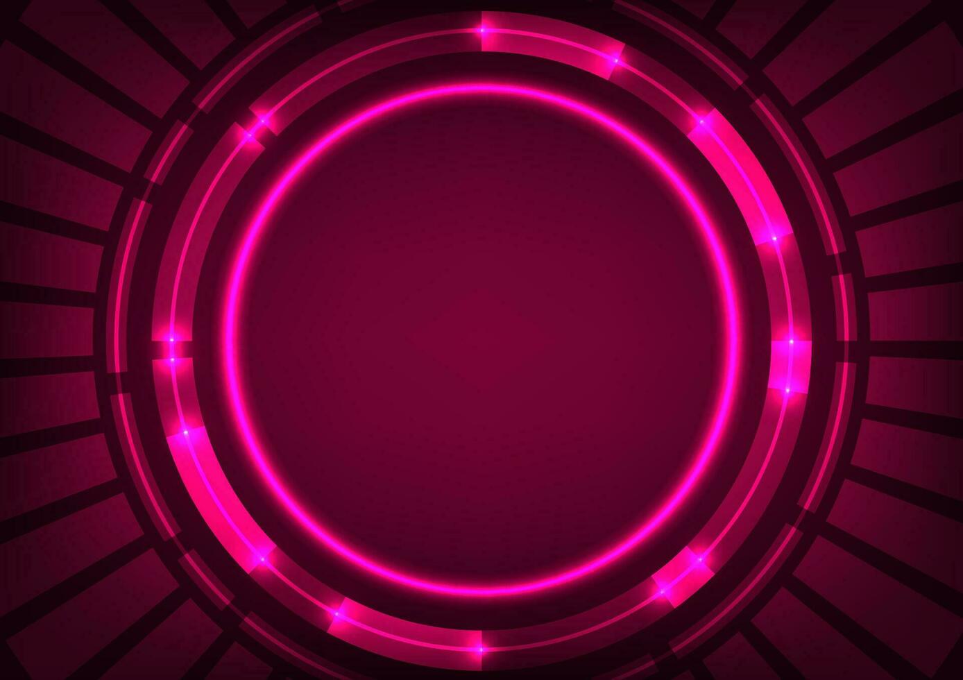 abstrakt digital teknologi röd len neon ljus linje dynamisk cirkel bakgrund vektor