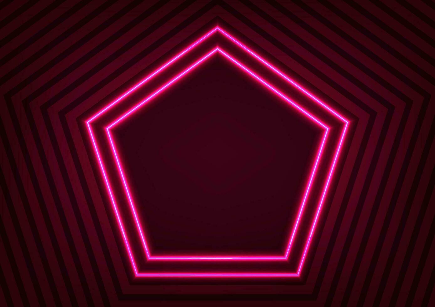 Hexagon rot Linie Neon- Center Muster Digital geometrisch Hintergrund vektor