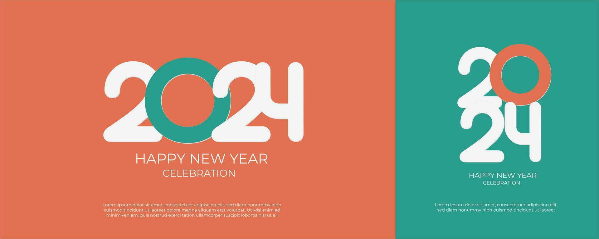 glücklich Neu Jahr 2024. festlich realistisch Dekoration. feiern 2024 Party auf ein bunt Hintergrund vektor