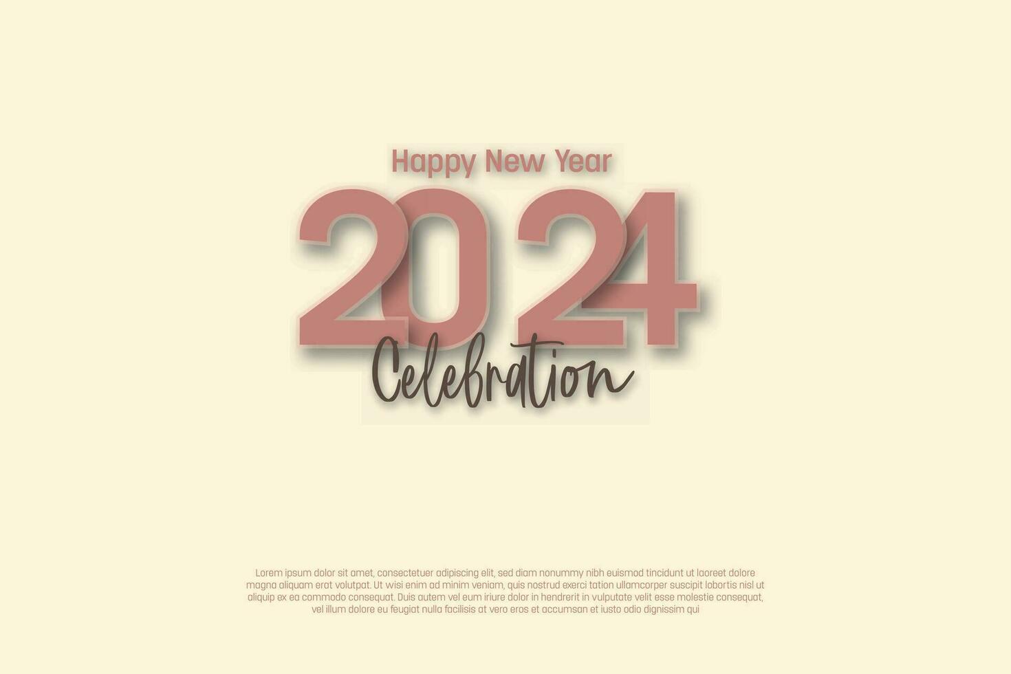 einfach und sauber Design glücklich Neu Jahr 2024 Hintergrund zum Banner, Plakate oder Kalender. vektor