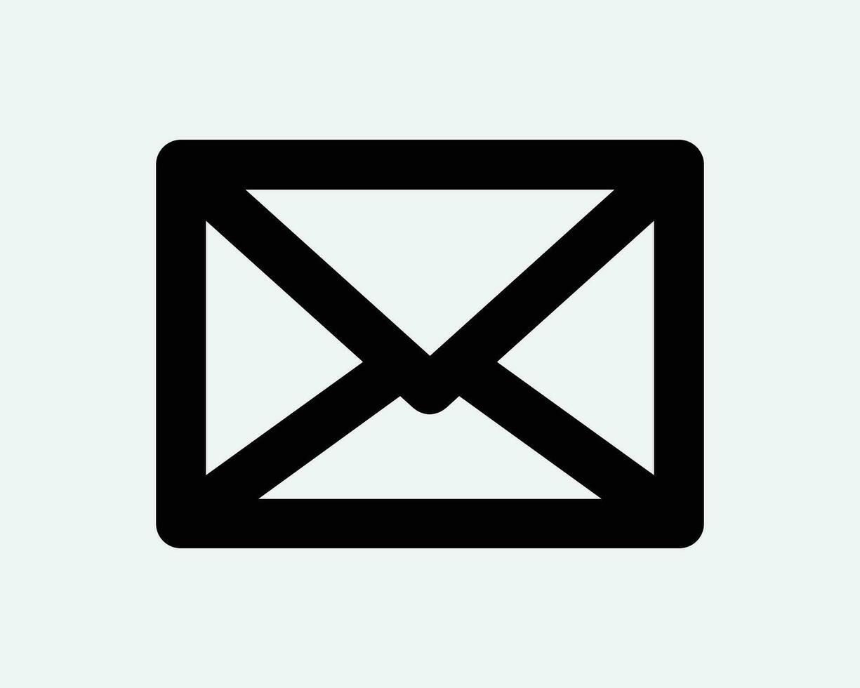 kuvert ikon post brev e-post meddelande kommunikation posta post korrespondens svart vit översikt form vektor ClipArt grafisk konstverk tecken symbol