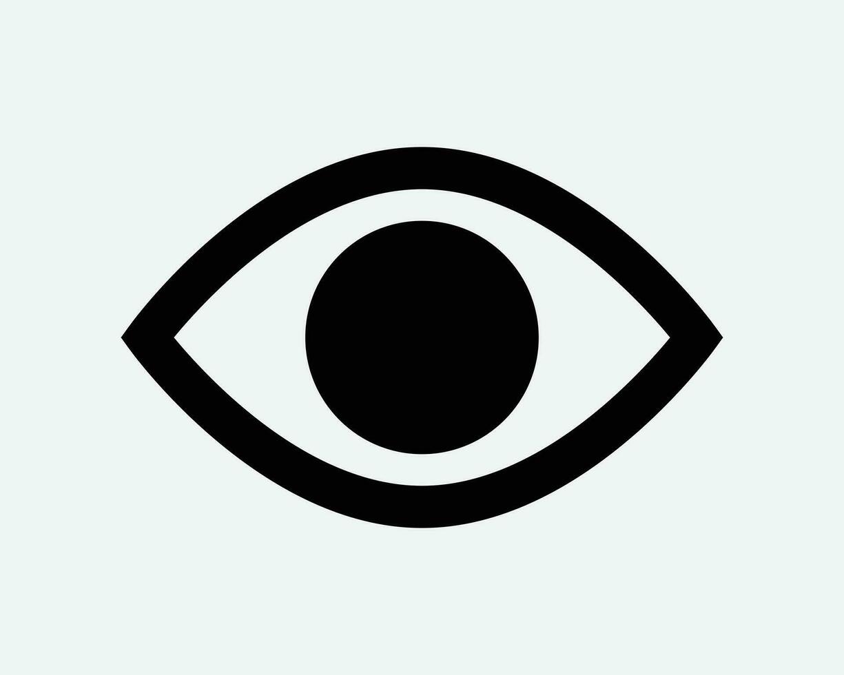 öga ikon mänsklig eyeball ser syn syn syn syn lins se Kolla på optisk optisk illuminati tittar på svart vit översikt form vektor tecken symbol