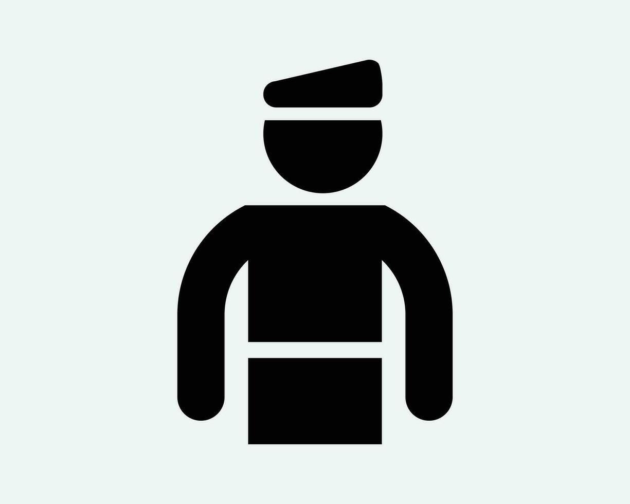 Polizei Offizier Symbol Gesetz Durchsetzung Person Polizist Polizist Person Sicherheit bewachen patrouillieren Stehen schwarz Weiß Vektor Clip Art Grafik Kunstwerk Zeichen Symbol