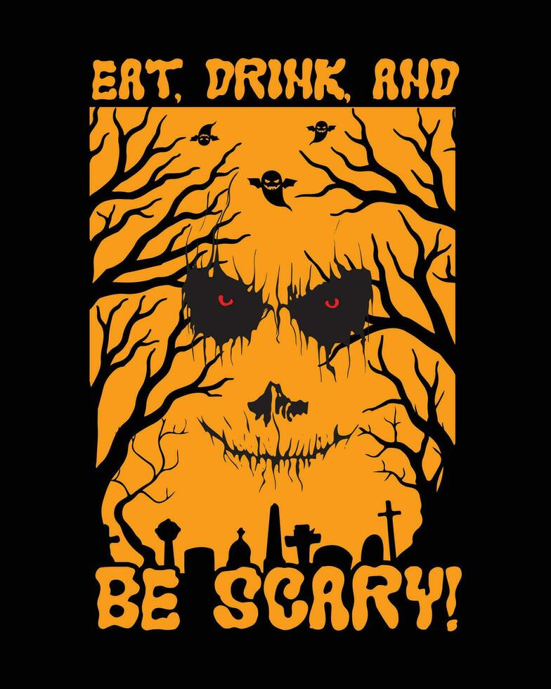 Halloween T-Shirt Design, Halloween Tee vektor