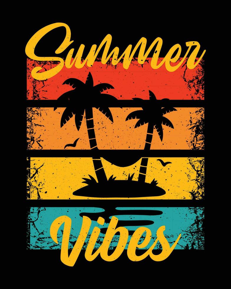 Sommer- T-Shirt Design, Sommer- Tee vektor