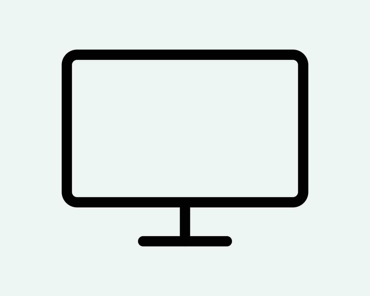 Desktop Monitor Symbol Computer Anzeige Bildschirm Fernseher Fernsehen LED lcd pc Laptop Gerät leer leeren schwarz Weiß Vektor Zeichen Symbol Illustration Clip Art