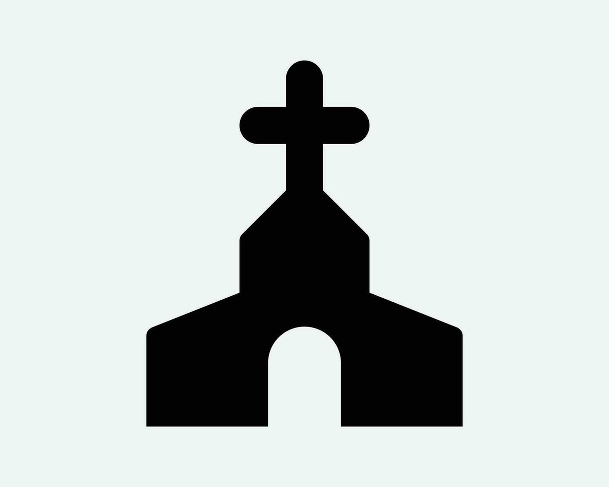 kyrka ikon religiös byggnad religion korsa katolik kristen arkitektur svart vit översikt form vektor ClipArt grafisk konstverk tecken symbol konst