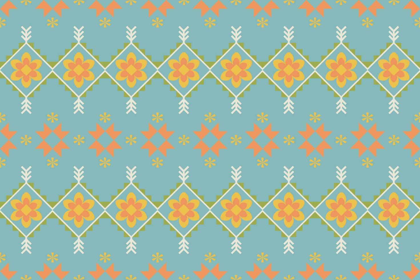 Ikat geometrisch Stickerei auf Farbe hintergrund.geometrisch ethnisch orientalisch Muster traditionell.aztekisch abstrakt Stil Vektor illustration.design zum Textur, Stoff, Kleidung, Verpackung, Teppich.