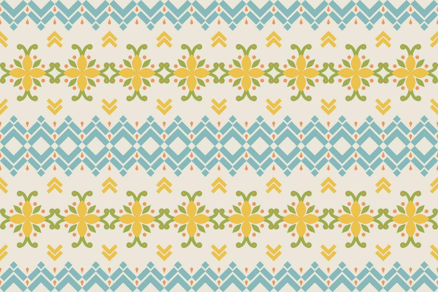 ethnisch traditionell elegant Zier multi bunt geometrisch Muster Hintergrund Design Rand Textil- drucken zum Textur, Stoff, Kleidung, Verpackung, Teppich. vektor