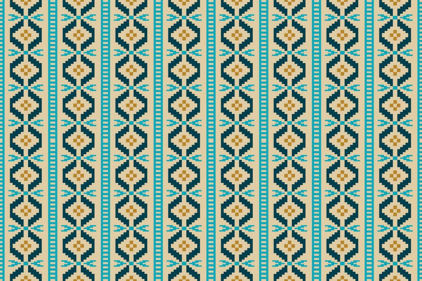 ikat geometrisk broderi på Färg bakgrund.geometrisk etnisk orientalisk mönster traditionell.aztec abstrakt stil vektor illustration.design för textur, tyg, kläder, inslagning, matta.