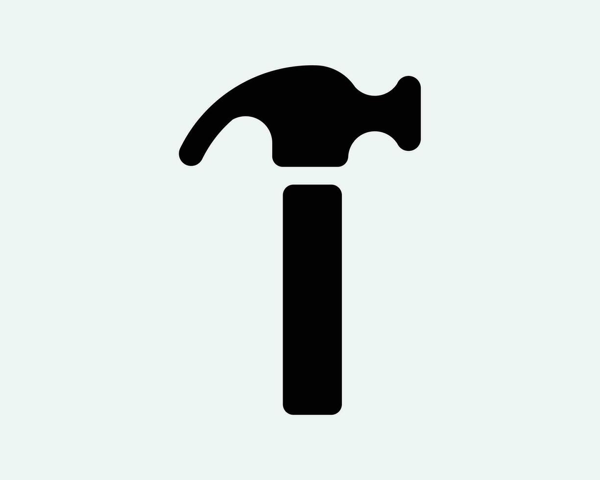 Hammer Symbol Konstruktion Arbeit Reparatur Renovierung Gebäude industriell Industrie Job Werkzeug schwarz Weiß gestalten Vektor Clip Art Grafik Kunstwerk Zeichen Symbol