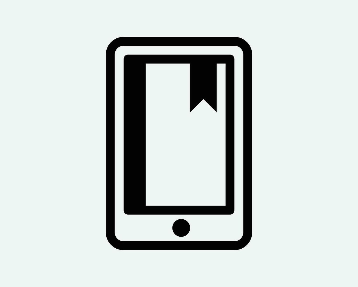ebook Symbol e Buch elektronisch Leser lesen App Gerät Digital Seite Bildschirm Tablette schwarz Weiß Gliederung gestalten Vektor Clip Art Grafik Kunstwerk Zeichen Symbol