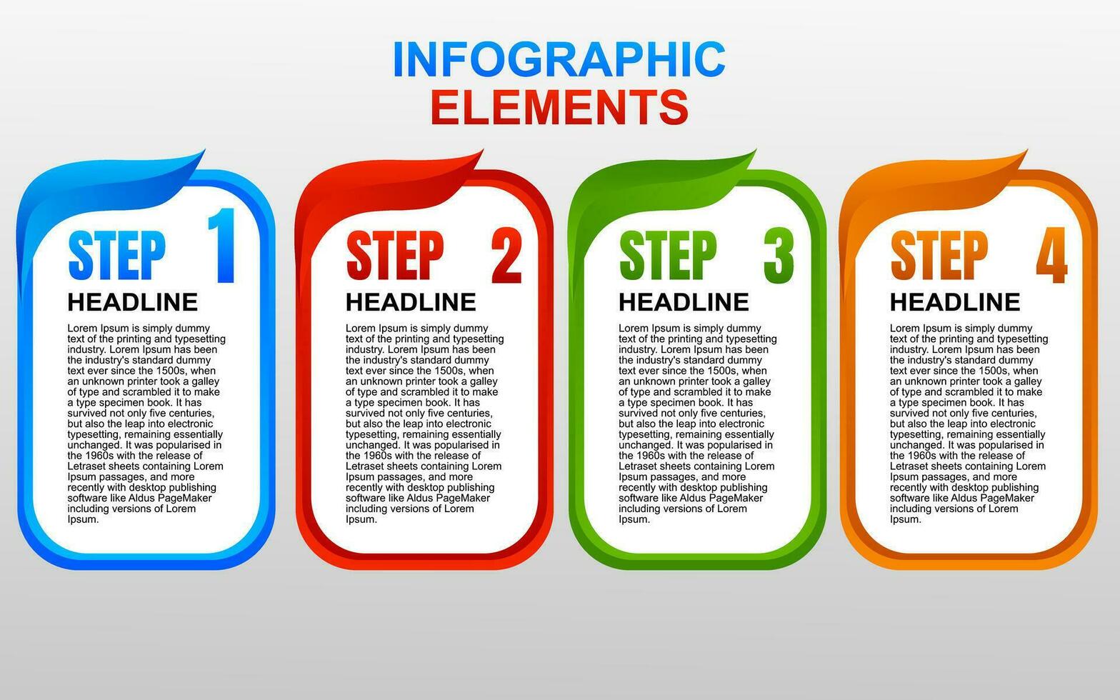 infographic mall design med 4 steg. infographic design för presentationer, banderoller, infografer och posters vektor