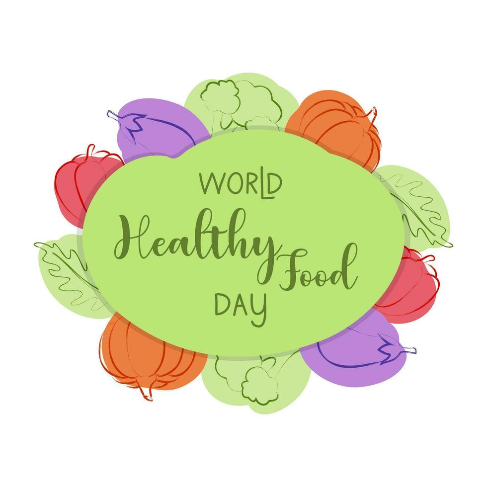 Welt gesund Essen Tag , Gekritzel Gemüse. vektor