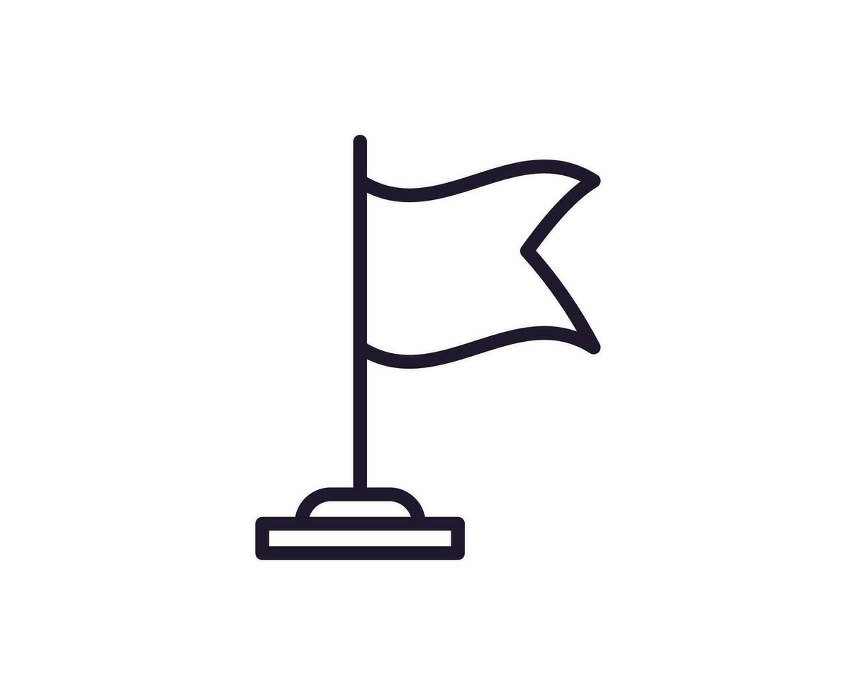 Single Linie Symbol von Flagge hoch Qualität Vektor Illustration zum Design, Netz Websites, Internet Geschäfte, online Bücher usw. editierbar Schlaganfall im modisch eben Stil isoliert auf Weiß Hintergrund