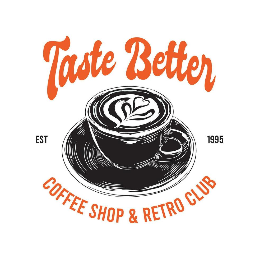 kaffe kopp vektor illustration i hand dragen stil, perfekt för kaffe affär logotyp design