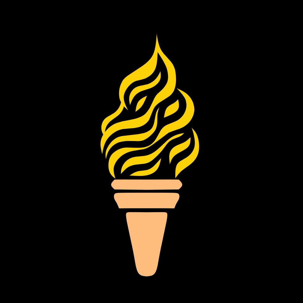 Illustration von ein Gold Eis Sahne Symbol auf ein schwarz Hintergrund vektor